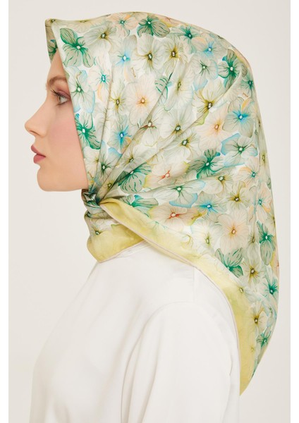 İpek Eşarp 2024 Yaz - 9108-02 Yeşil Twill