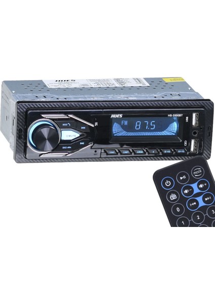 4X60W Rms Çift USB Girişli Bluetooth 'lu 7 Renkli Ekran Oto Radyo Teyp HS-3300 Bt