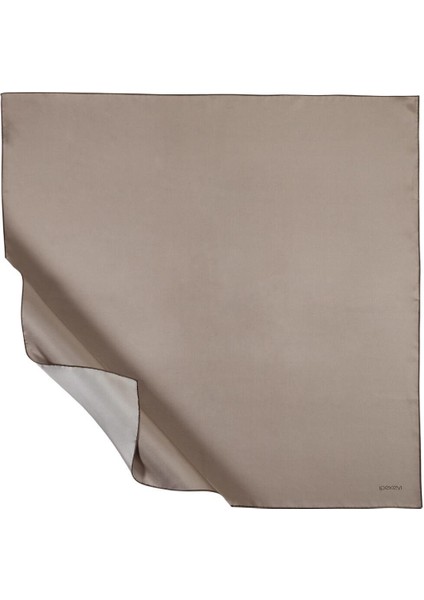 Düz Twill Ipek Eşarp - Koyu Taş