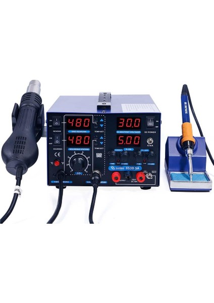 853D+ 5A Güç Kaynaklı Lehimleme ve Lehim Söküm Istasyonu