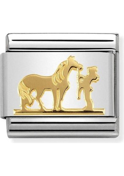 Composable Classic Dekoratif Link - Semboller - Binici ile At - 18K Altın