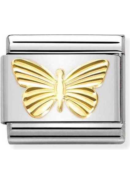 Composable Classic Dekoratif Link - Semboller - Elmas Kaplı Kelebek - 18K Altın