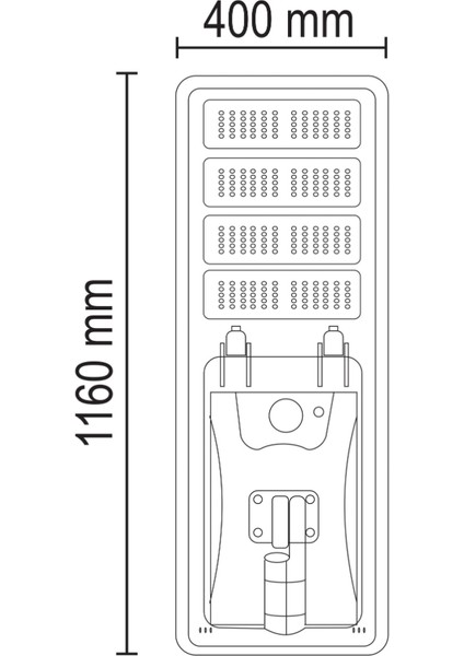 N&D Lighting Forlife 400 Watt Endüstriyel Güneş Enerjili Solar Sokak ve Yol Aydınlatma Armatürü