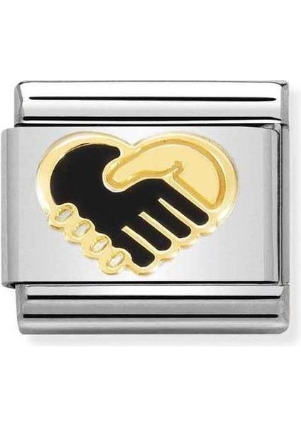 Composable Classic Dekoratif Link - Semboller - Kalp El Sıkışma - 18K Altın