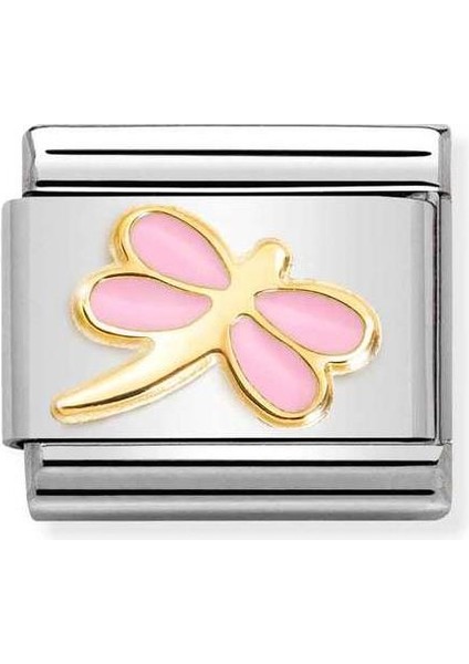 Composable Classic Dekoratif Link - Semboller - Pembe Yusufçuk - 18K Altın