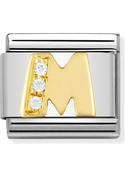 Composable Classic Dekoratif Link - Harfler Cz - M - (13 M) 18K Altın Zirkon
