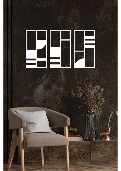Minimalist Geometrik Ahşap Duvar Dekoru, 3 Lü Tablo fırsatları