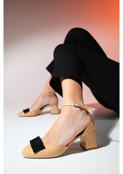 Brıt Koyu Bej Rugan Kadın Fiyonklu Kalın Topuklu Ayakkabı fiyatları
