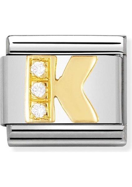 Composable Classic Dekoratif Link - Harfler Cz - K - (11 K) 18K Altın Zirkon