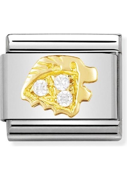 Composable Classic Dekoratif Link - Burçlar Cz - Aslan Burcu - (05 Leo) 18K Altın Zirkon