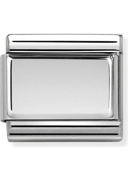 Composable Classic Dekoratif Link - Plakalar Oksitlenmiş - Plaka - (01 Plain) 925 Gümüş