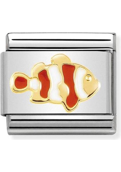 Composable Classic Dekoratif Link - Hayvanlar - Palyaço Balığı - (40 Clownfish) 18K Altın
