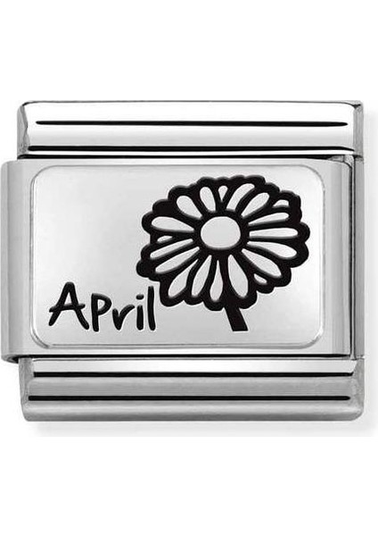 Composable Classic Dekoratif Link - Plakalar Aylar - Nisan - (16 April) 925 Gümüş