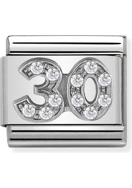 Composable Classic Dekoratif Link - Semboller - 30 - (21 30) 925 Gümüş Zirkon