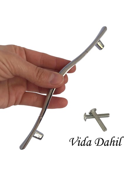 Ördek Kulp Krom 128 mm Kulp Mobilya Mutfak Dolabı Çekmece Dolap Kapak Kulpu Kulbu Metal Kulp (8 Adet)