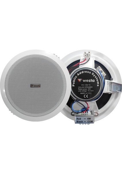 WS-1308TC 16 cm 10 Watt Trafolu Beyaz Alçıpan Tavan Hoparlör