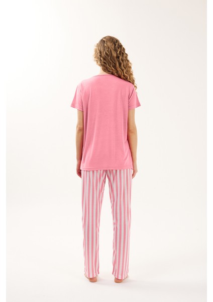 Çizgili Viskon Kadın Pijama Takımı fiyatları
