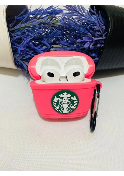 Air Pods 3. Nesil Uyumlu 3D Silikon Kılıf - Pembe Coffe