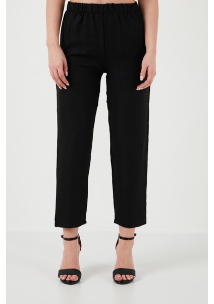 Beli Lastikli Keten Görünümlü Pantolon Bayan PANTOLON 5865797 modelleri