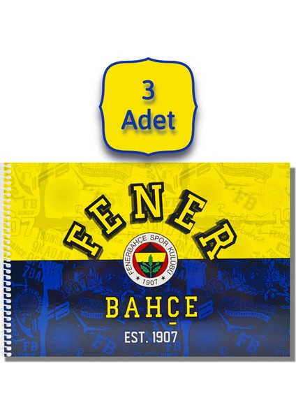 Fenerbahçe 17X24 15 Yaprak Karton Kapak Spiralli Resim Defteri 3 Adet