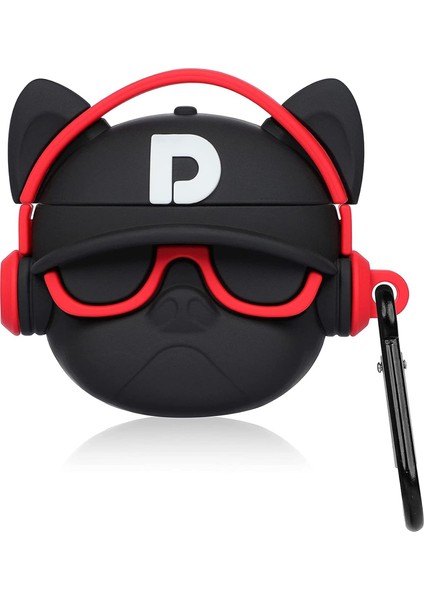 Air Pods 3. Nesil Uyumlu 3D Silikon Kılıf - Hiphop Köpek Kırmızı