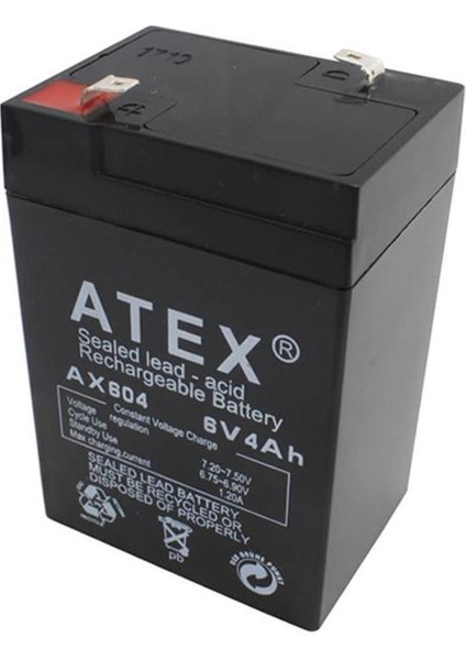 Akü 6V 4A (10X7X4.5CM) Atex
