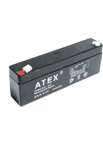 Akü 12V 2.2A Yatık (17.5X6X3.5CM) Atex