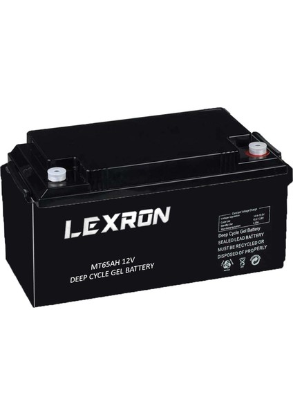 Akü 12V 65A Jel Elektrikli Araç Aküsü (348X167X178MM) LEXRON-MT65