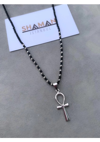 Hematit Ankh Kolye