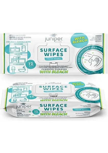 Surface Wipes Çamaşır Sulu Yüzey Temizleme Mendili 72'li Paket 10 Adet