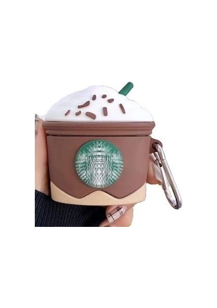Air Pods 3. Nesil Uyumlu 3D Silikon Kılıf - Kahverengi Coffe