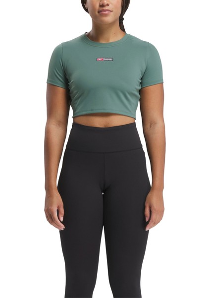 Lux Bold Crop Tee Pastel Yesıl Kadın Kısa Kol T-Shirt