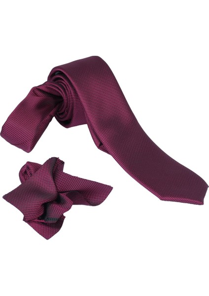 1.kalite Özel Desenli Özgün Renk 5.5 cm Genişliğinde (Kuşgözü) Kravat Mendil Seti