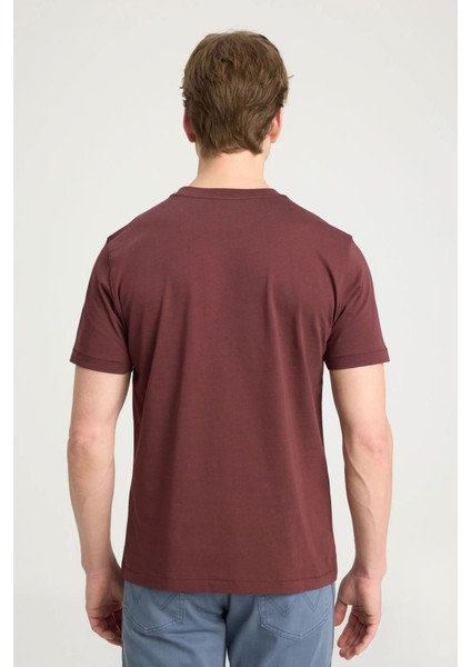 Bisiklet Yaka T-Shirt Kahverengi Erkek Kısa Kol T-Shirt modelleri