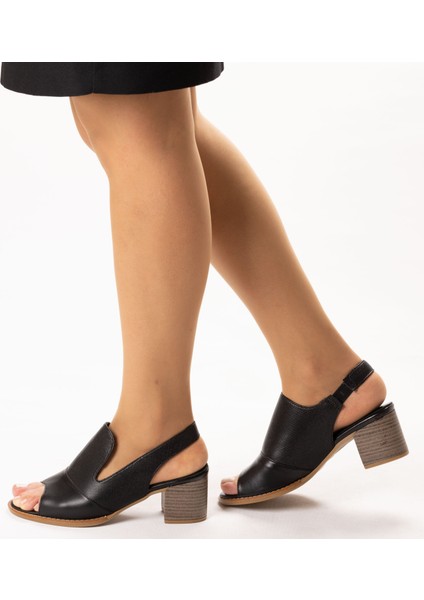 Kadın Hakiki Deri Topuklu Şık Sandalet - Açık Ayakkabı modelleri