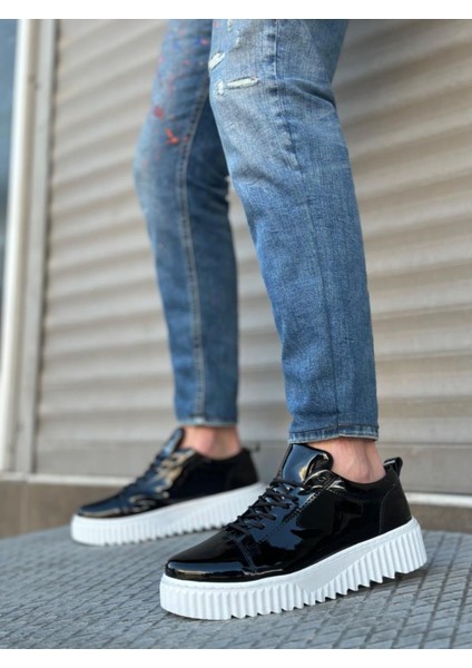 Yüksek Siyah Taban Rugan Bağcıklı Erkek Ayakkabı fiyatları
