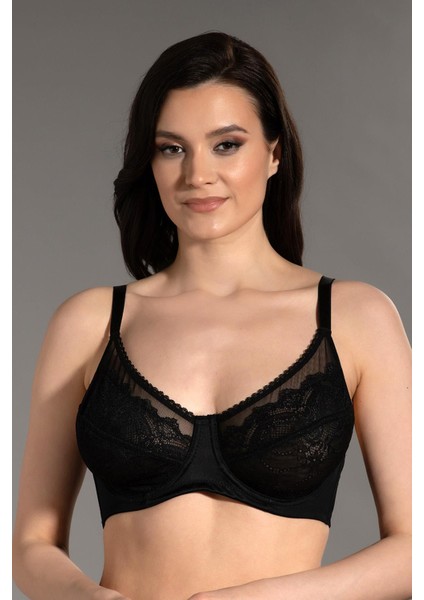 Dantel Detaylı Minimizer Sütyen C12302 Siyah