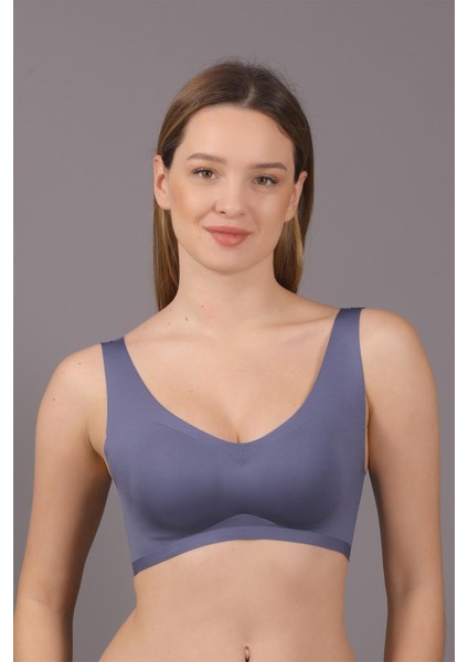 Balensiz Dikişsiz Lazer Çıkarılabilir Pedli Sütyen C26125 Indigo