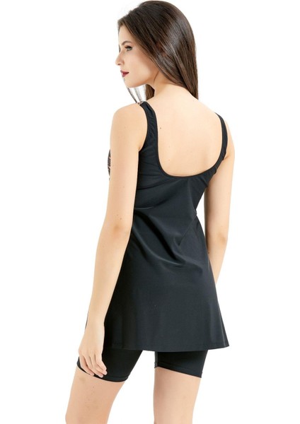 Taytlı Elbise Mayo C14384 Siyah/çok Renkli