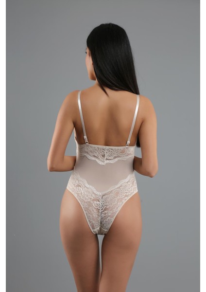 Destekli Dantelli Çıtçıtlı Body C15081 Sütlü Kahve fırsatları