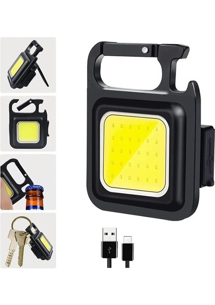 30 Cob LED Mini Anahtarlık Fener 800 Lümen Şarjlı Kamp Balıkçı Tamirci Için Çalışma Feneri Çok Fonksiyonlu Taşınabilir Işık
