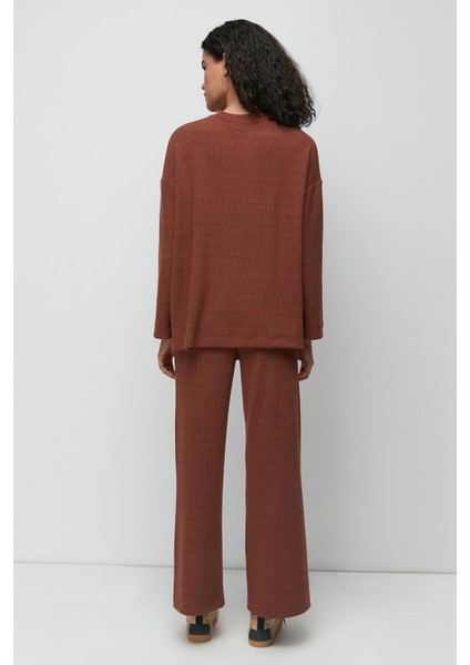 Fitilli Cepli T-Shirt İspanyol Paça Pantolon Takım 9132 Kahverengi indirimleri