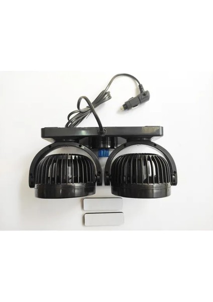 12 Volt Araç Içi Torpido Üstü Çift Fanlı Oto Vantilatör 360° Dönebilir
