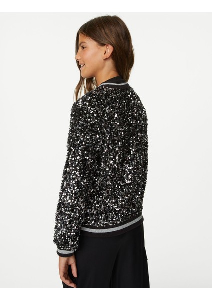 Marks & Spencer Regular Fit Payetli Bomber Ceket