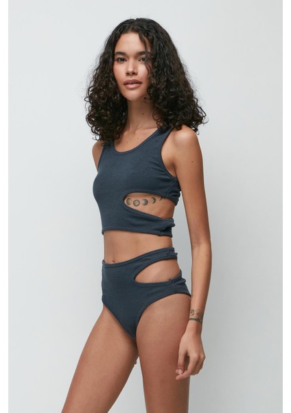 Fitilli Dekolte Crop Külot Takım 9135 Füme fiyatları