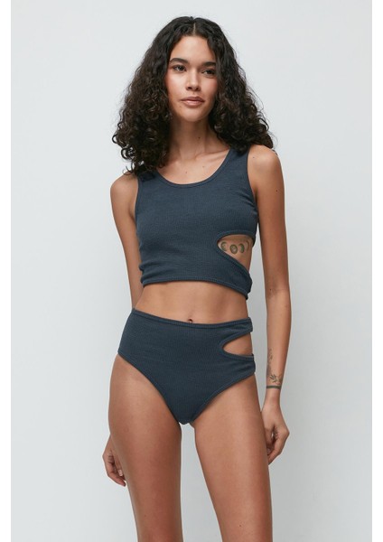 Fitilli Dekolte Crop Külot Takım 9135 Füme fırsatları