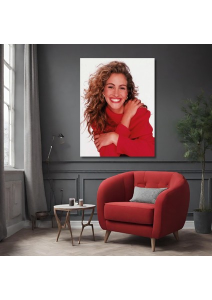 Tekli Dikey Kanvas Duvar Tablosu Ünlü Aktör Julia Roberts