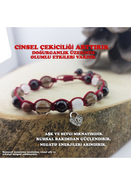 925 Ayar Gümüş Doğal Taşlı Cinsel Cazibe Tılsımı Bileklik