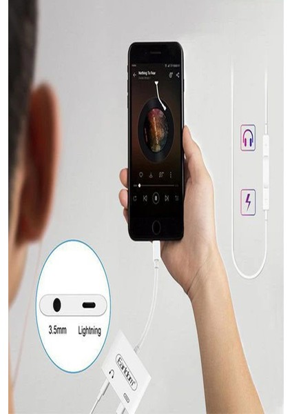 OT46 Tak Çalıştır Lightning To 2in1 Type-C ve Aux Dönüştürücü