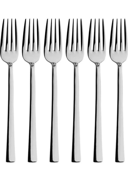 Parlak Gümüş Pasta Tatlı Kaşık-Çatal-Bıçak Seti, Paslanmaz Çelik Kaşık-Çatal-Bıçak Seti 18 Adet